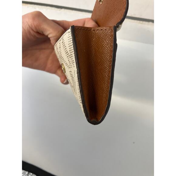 MICHAEL KORS, SMALL IVORY, BROWN SIGNATURE LEATHER WALLET - Picture 5 of 10